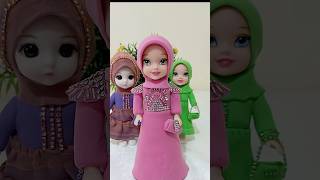 How to Make a Dress for a Doll with Polymer Clay | Pink 👛💕 dress | Barbie doll |Seva Handicraft |DIY