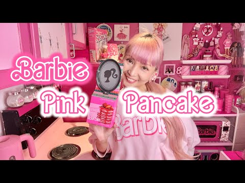 PINK BARBIE PANCAKE CHALLENGE | Holiday Barbie Cooking