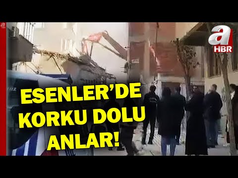 Esenler'de Kontrollü Yıkım Sırasında Yan Bina Hasar Aldı! Apartman Tahliye Edildi | A Haber