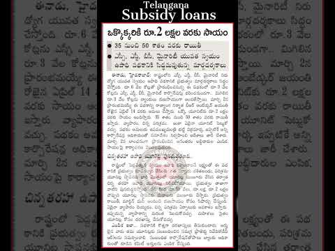 telangana subsidy loans 2025