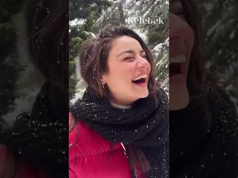 Ayça Ayşin Turan’ın karlar içinde eğlendiği anları takipçileriyle paylaştı