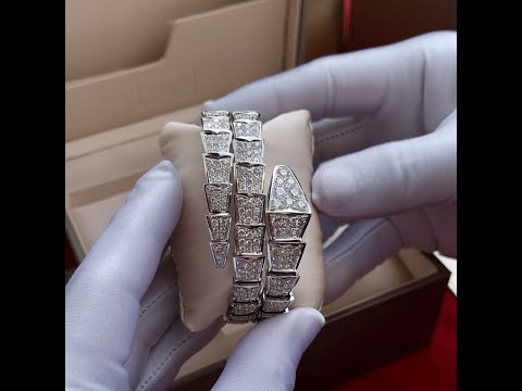 Unboxing Video | Bulgari Serpenti Viper two-coil Bracelet, White Gold set with full pavé diamonds