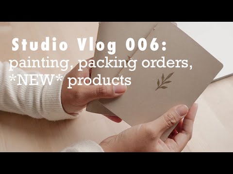 Studio Vlog 006 ☆ Painting, Packing Orders, Announcing NEW Products! 🎉 ☼ Katherine Schiller Art