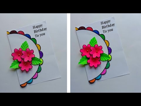 Diy Card Making  | Birthday Card Making | White Paper Birthday Card Making