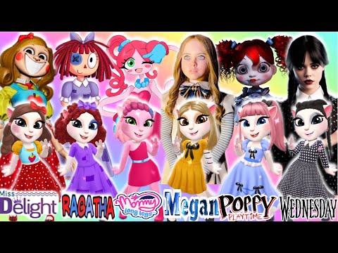 My Talking Angela 2 || Miss Delight vs LongLegs vs Ragatha vs Poppy vs M3gan vs Wednesday || Cosplay