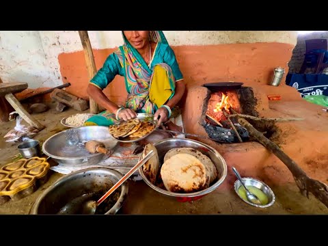 मां नर्मदा जी के तट पर बाजरे के टिक्कड़ सेम की सब्जी की कलयुग में सतयुग जैसी सात्विक भोजन प्रसादी