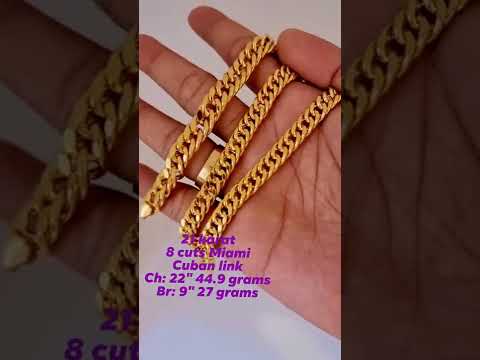 21 karat Miami cuban necklace &  bracelet #gold #menschains #necklace #alahas