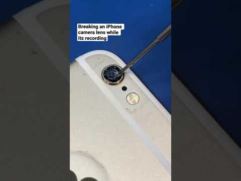 Breaking an iPhone camera lens while its recording. #repair #breaking #mdrepairs