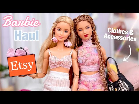 Barbie Etsy Shops Haul! Realistic Doll Clothing & Accessories Review - Unique Items