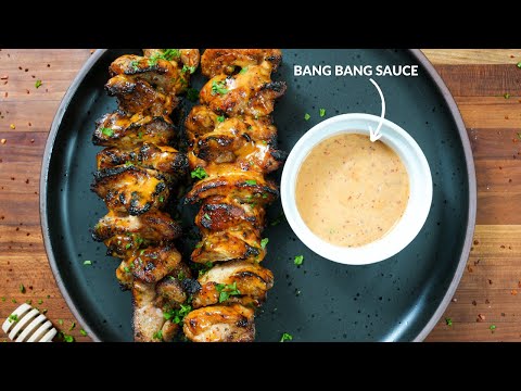 You Won't Believe How Good These Bang Bang Chicken Skewers Are! 😮