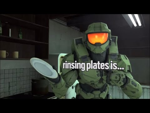 Master Chief goes from teaching you how to load your dishwasher correctly to being demonetized