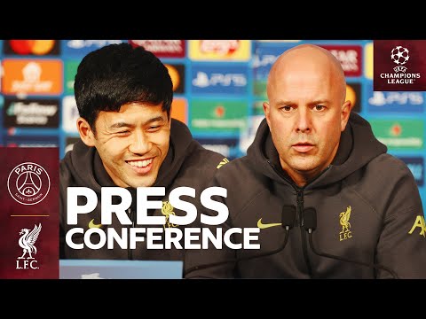 Live UEFA Champions League: PSG vs Liverpool | Wataru Endo & Arne Slot Press Conference