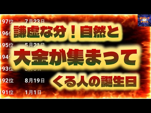 ＠【見ておいて下さい！】【謙虚な分自然と大金が集まって来る人の誕生日！】366位カウントダウン【占い誕生日】あなたにとって素晴らしい明日になりますように！ラッキーデーは説明概要欄をご覧下さい！