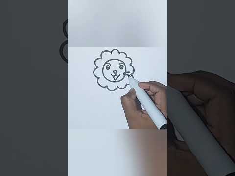 Easy Lion Drawing #easydrawing #cutelion