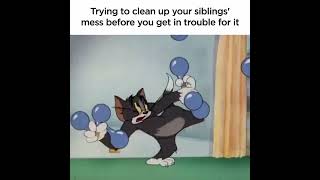 Tom trying to clean all but siblings #tomandjerry #tomandjerryshorts #tomandjerrycouple