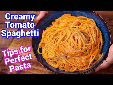 Creamy Tomato Spaghetti Pasta Recipe with Homemade Pasta Sauce | Tomato Pasta with TIPS & TRICKS