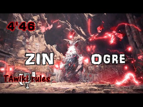 【MHWIB】TAwiki rules 4′46″26 ジンオウガ亜種 ソロ【スラッシュアックス/スラアク】Stygian Zinogre / Switch Axe solo