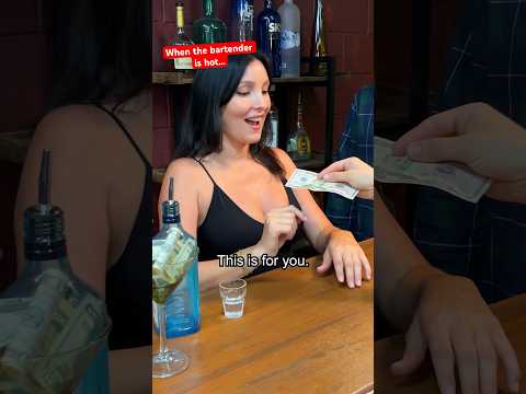 Girl bartenders Vs. Guy bartenders… 🥵😅😂 #shorts #funny #comedy #youtubeshorts #bar #relationship