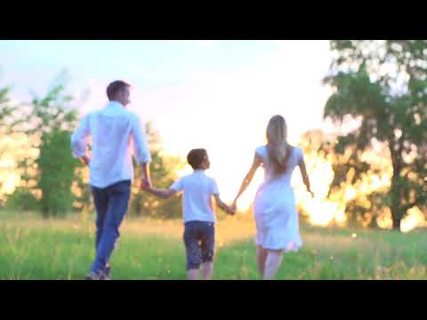 Happy family running through field #happyfamily #footagevideofree