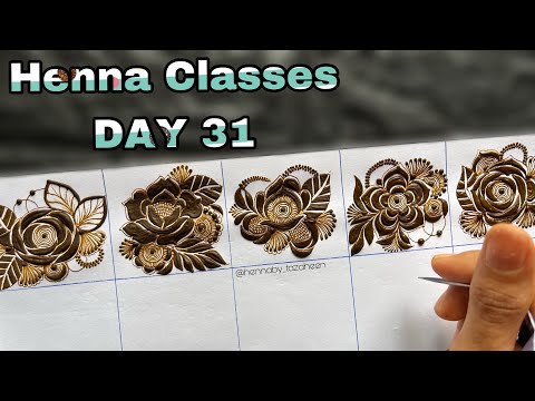 Tazaheen Henna Classes Day 31 || Learn Detailed Henna with Tazaheen Henna Classes 2023