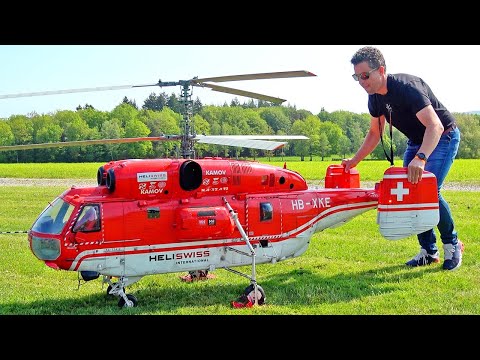 XXXL KAMOV KA-32 HELI SWISS DOUBLE ROTOR RC SCALE HELICOPTER MODEL FLIGHT DEMONSTRATION