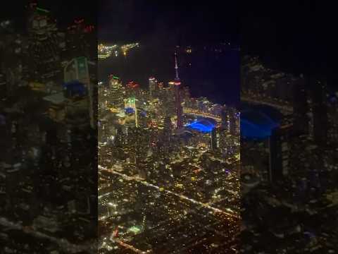 Nightime flying over Toronto and CN tower #travel #airplane #toronto #cntower #skyshots