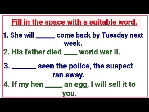 English Grammar Test ✍️ Fill in the space with a suitable word 📖.