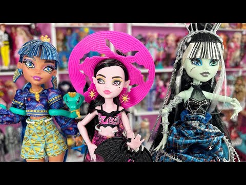 Monster High Stitched in Style Frankie, Scaradise Draculaura and Bootiful Pets Cleo Doll Reviews