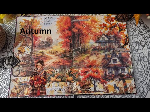 ASMR | Autumn Scene Collage | The sound of paper | Journal with me | No talking | ART