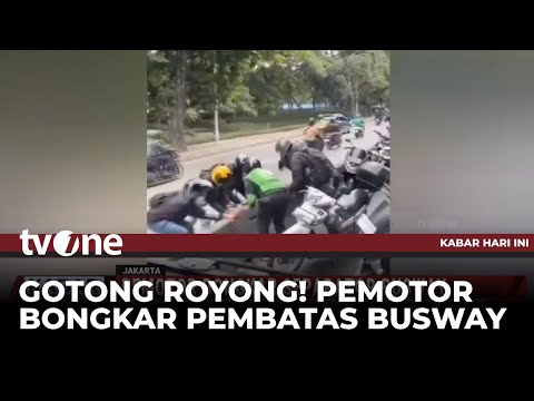 Panik Hindari Razia, Pemotor Bongkar Separator Busway | Kabar Hari Ini tvOne