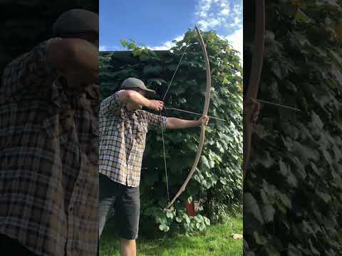 Shooting a Rare Wood Bow #archery #diy #homemade  #shortsvideo