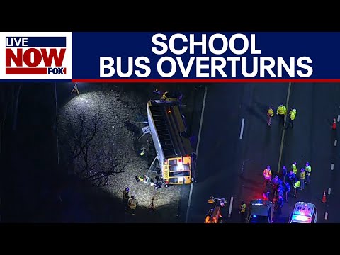 School bus overturns on New Jersey parkway, 13 hospitalized | LiveNOW from FOX