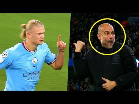 Pep Guardiola Reactions to Haaland