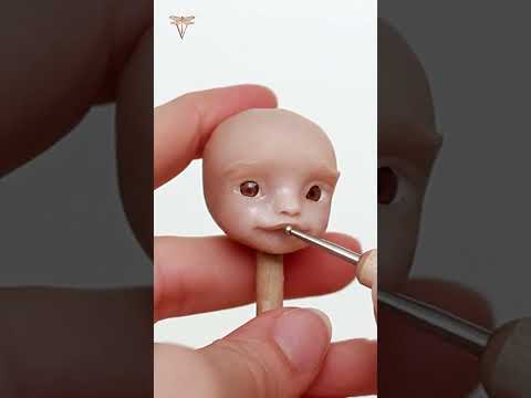 Polymer clay art doll tutorial | head sculpting and painting