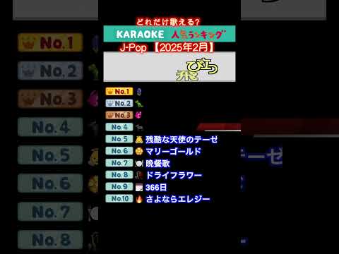 【カラオケ】人気曲をどれだけ歌える？【2025年2月の総合ランキングTOP10】 #カラオケ #ランキング #メドレー