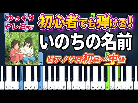 Spirited Away - The Name of Life - Easy Piano Tutorial【Piano Arrangement】