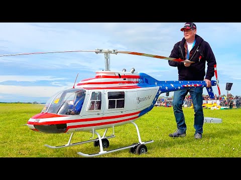 VERY HUGE!! JET RANGER BELL 206 RC TURBINE HELICOPTER FLIGHT DEMONSTRATION