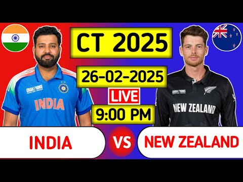 India Vs New Zealand Champions Trophy Live Score - Part 5