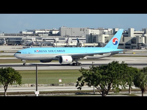 Planespotting in 4K at Miami Int’l Airport Part 2, Rwy 27/30 Movements from Car Park location