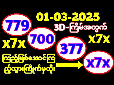 ယနေ့၏ တိုက်ရိုက်ထုတ်လွှင့်မှုရလဒ် | 3D.01.03.2025