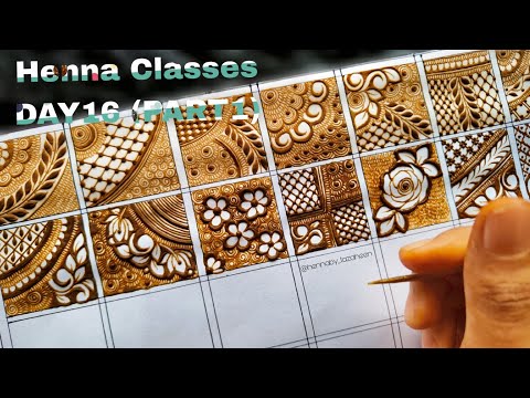 Tazaheen Henna Classes Day 16 (part 1) ||Learn Detailed Henna with Tazaheen Henna Classes 2023