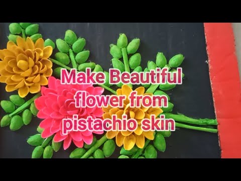 Make Beautiful flower from pistachio skin/From waste to wealth #wastetowealth #pistachio