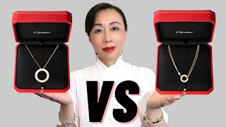 CARTIER LOVE NECKLACE 2 DIAMONDS VS LOVE NECKLACE/Mod Shots, Pros & Cons, Wear & Tear