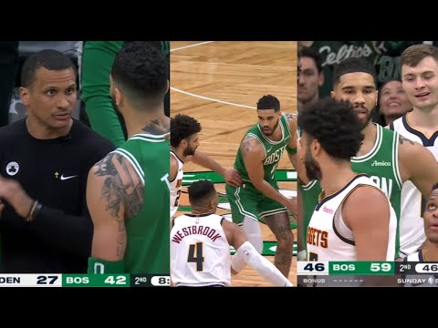 Joe Muzzulla lets Tatum HEAR IT! Then Jamal Murray & Jayson Tatum kept arguing with ref durin 1 on 1