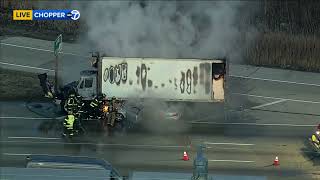 Video shows semi fiery crash on EB I-290 in west suburbs