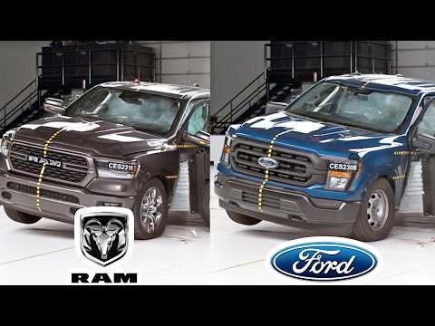 Tesla Cybertruck vs Ford F150 Lightning vs Ram 1500 crash test