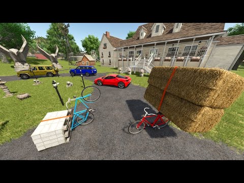 Delivering Hay and Racecars Using Bicycle | Farming Simulator 25