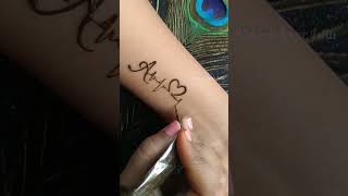 Couple letter mehndi tattoo ✨🦋💜...| Alphabet mehndi design 🌸| A❤️N #shorts #youtubeshorts