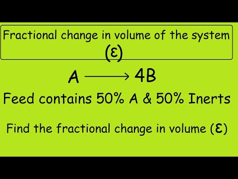 Fractional Change in Volume of the system for Gas Phase Reaction #CRE