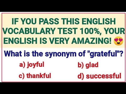 English Vocabulary Test📝 Synonym Quiz ✍️ Can you pass this quiz?